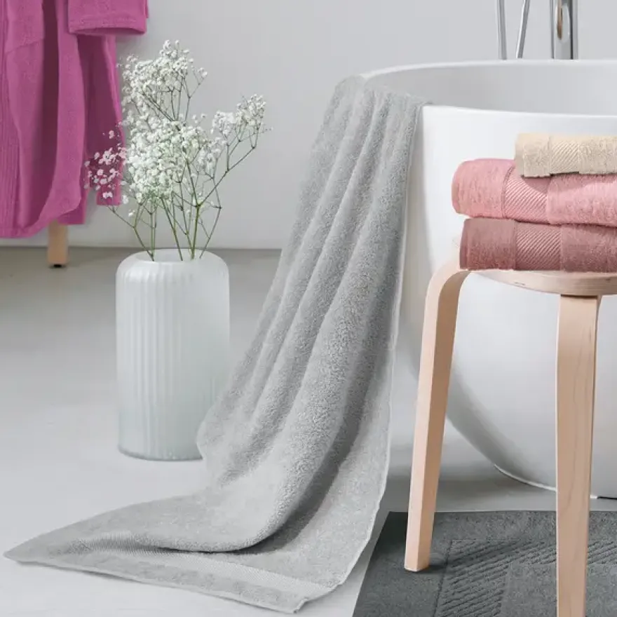 TELO BAGNO GABEL IN PURO COTONE IDROFILO JACQUARD TINTA UNITA