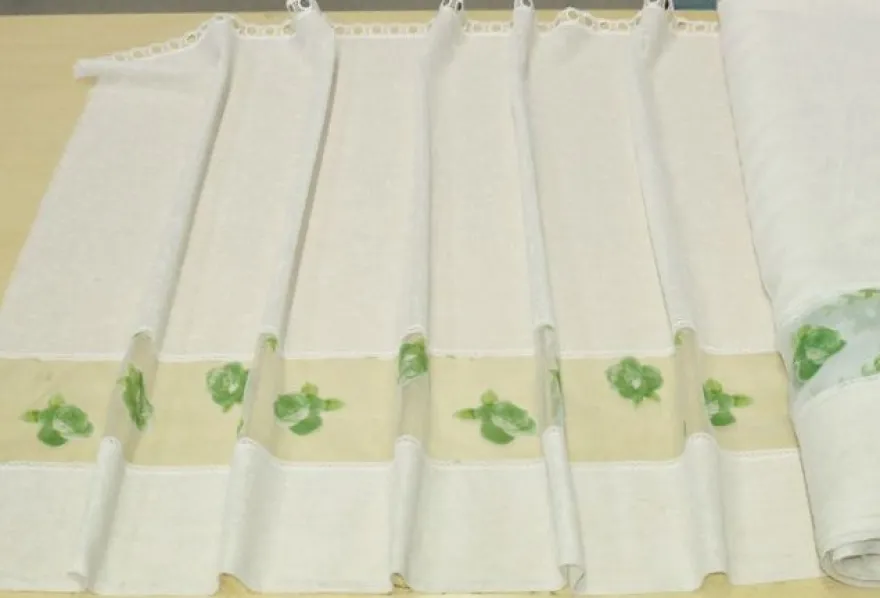 TENDINO CON INSERTO IN ORGANZA FIORE VERDE