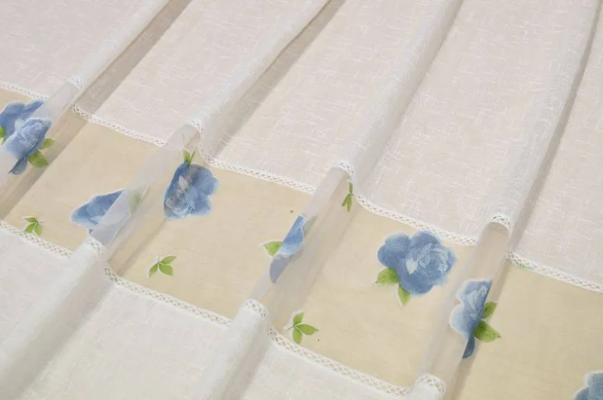 TENDINO CON INSERTO ORGANZA FIORE BLU