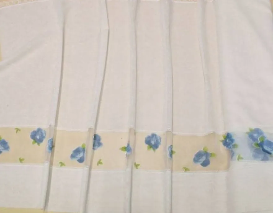 TENDINO CON INSERTO ORGANZA FIORE BLU