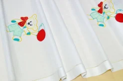 TENDINO MISTO LINO CON RICAMO ORSETTO