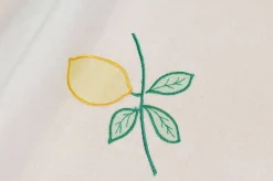 TENDINO MISTO LINO RICAMO LIMONI