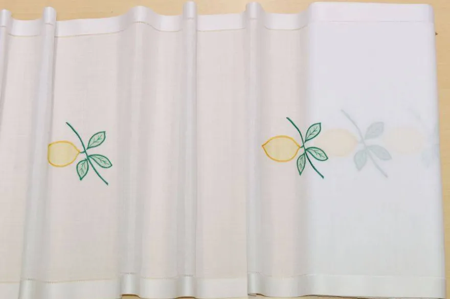 TENDINO MISTO LINO RICAMO LIMONI