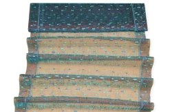 TENDINO ORGANZA AZZURRO CANGIANTE ROSSO