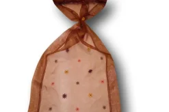 TENDINO ORGANZA CON FIORELLINO RICAMATO