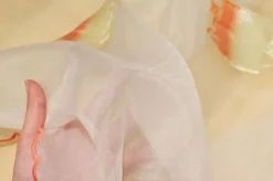 TENDINO ORGANZA CON INSERTI ARANCIO