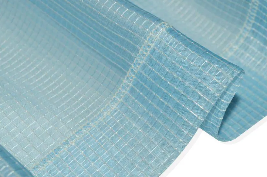 TENDINO ORGANZA QUADRETTO AZZURRO
