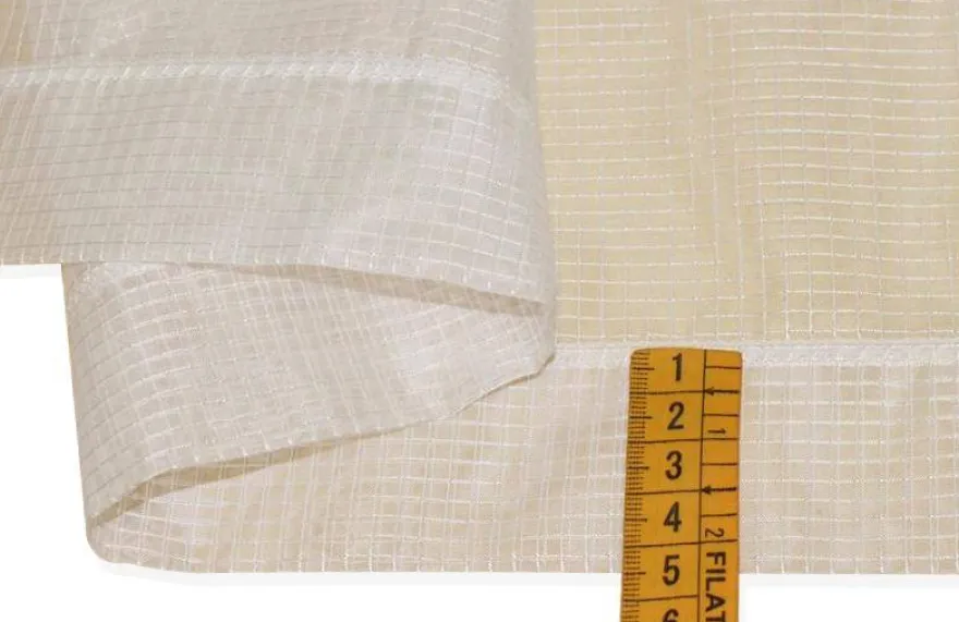 TENDINO ORGANZA QUADRETTO BIANCO