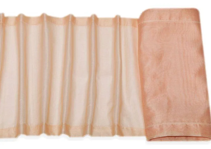 TENDINO ORGANZA QUADRETTO ROSA SALMONE