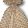 TENDINO ORGANZA SCACCHETTO BIANCO/BEIGE