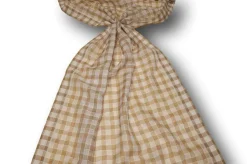 TENDINO ORGANZA SCACCHETTO BIANCO/BEIGE