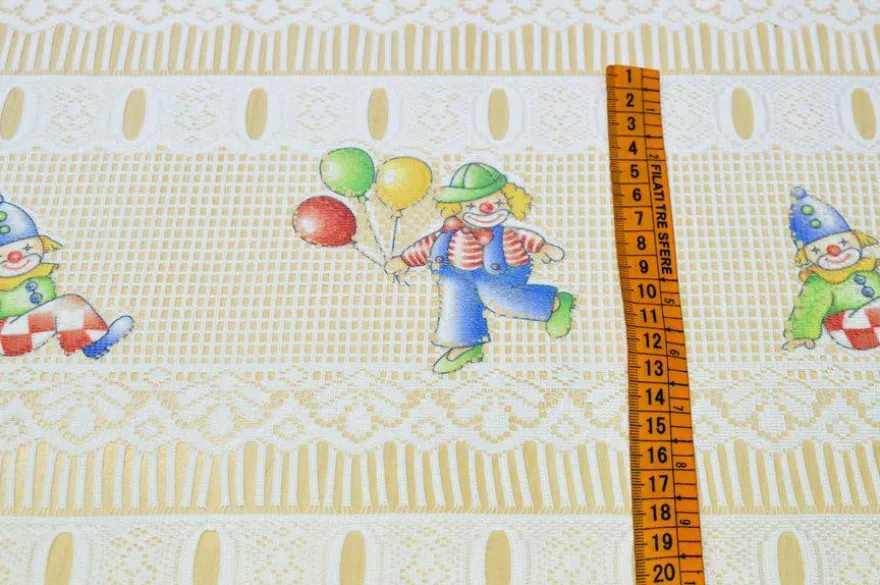 TENDINO RICAMATO DISEGNO CLOWN