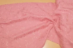 TENDINO RICAMATO ROSA VIVO LARGHEZZA CM 49.50 E 63