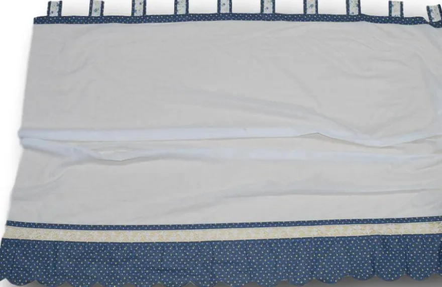TENDINO TIROLESE BALZA COTONE FIORI BLU ALTEZZA 240