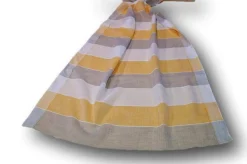 TENDINO VETRO EFFETTO LINO RIGONE GIALLO/GRIGIO