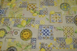 TESSUTO ANTIMACCHIA COTONE FANTASIA LIMONI