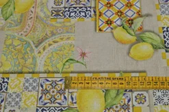 TESSUTO ANTIMACCHIA COTONE FANTASIA LIMONI