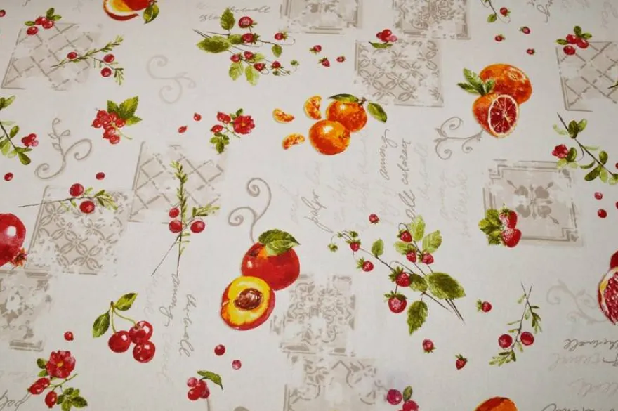 TESSUTO ANTIMACCHIA COTONE FANTASIA FRUTTA