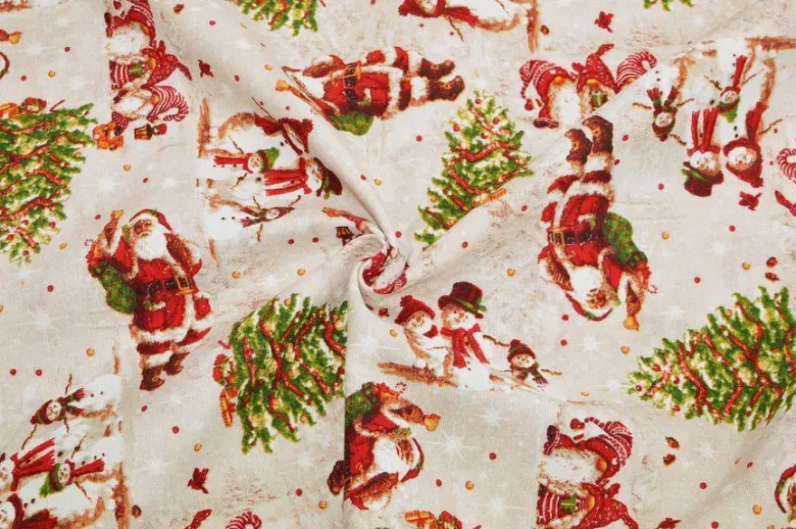 TESSUTO ARREDO FANTASIA BABBO NATALE