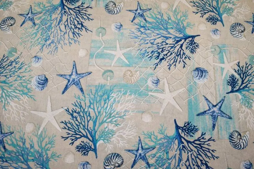 TESSUTO ARREDO FANTASIA CORALLI AZZURRO