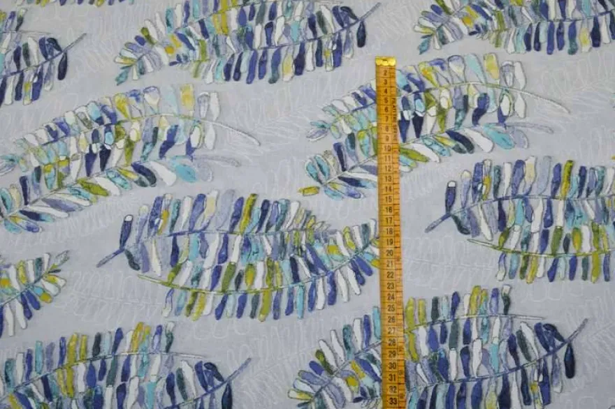 TESSUTO ARREDO FANTASIA FELCE AZZURRA