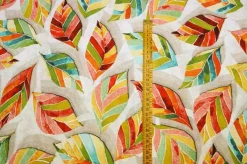 TESSUTO ARREDO FANTASIA FOGLIE MULTICOLOR