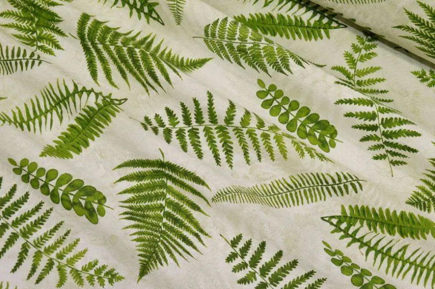 TESSUTO ARREDO FANTASIA FOGLIE FELCE