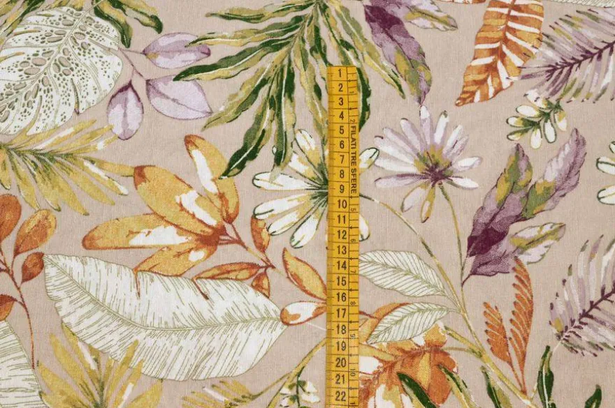TESSUTO ARREDO FANTASIA TROPICAL COLORI CALDI