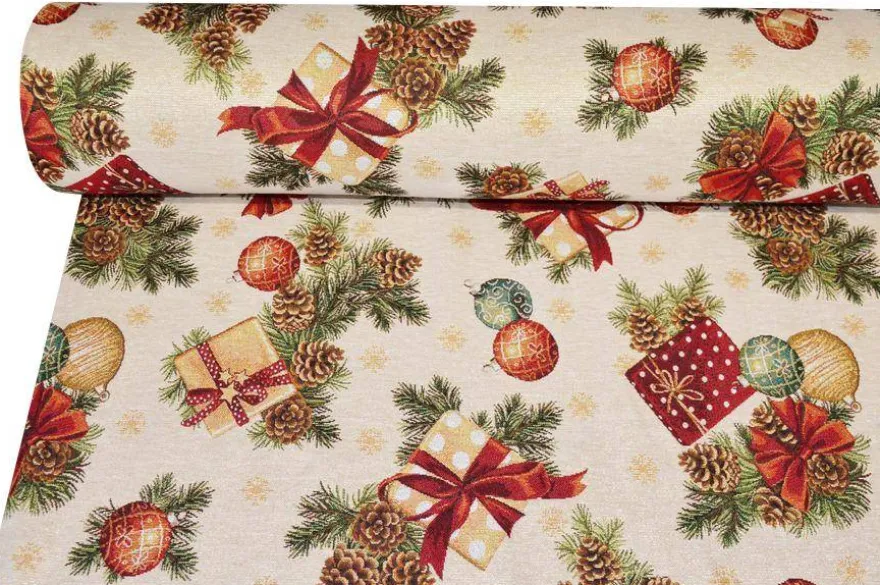 TESSUTO ARREDO GOBELIN FANTASIA PACCO REGALO LUREX