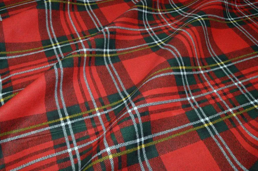 TESSUTO ARREDO PURO COTONE SCOZZESE ROSSO