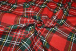 TESSUTO ARREDO PURO COTONE SCOZZESE ROSSO