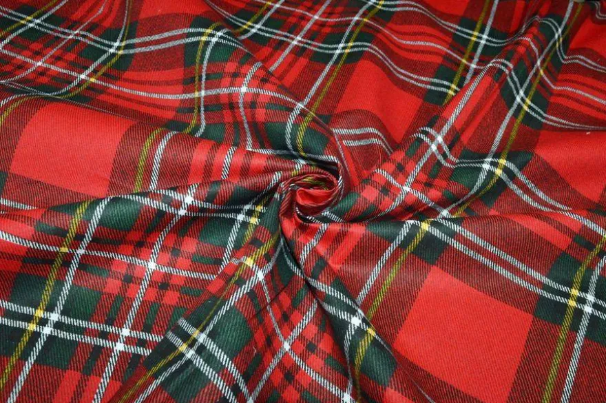 TESSUTO ARREDO PURO COTONE SCOZZESE ROSSO