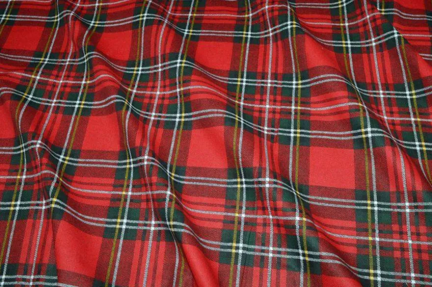 TESSUTO ARREDO PURO COTONE SCOZZESE ROSSO