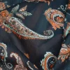 TESSUTO BATISTA PURO COTONE DISEGNO CASHMERE FONDO NERO