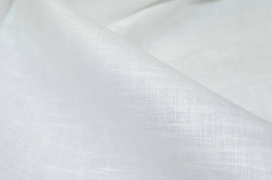 TESSUTO BATISTA PURO LINO BIANCO