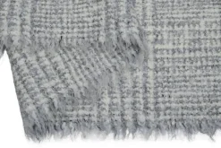 TESSUTO BOUCLE LANA ALPACA SCACCO GRIGIO