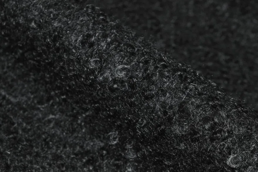 TESSUTO BOUCLE PURA LANA NERO