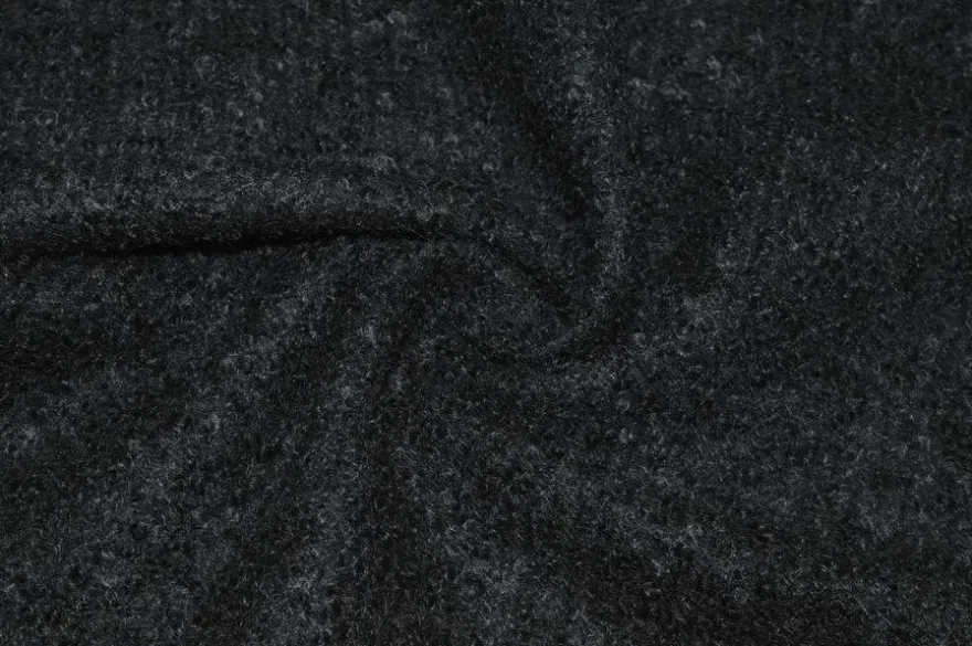 TESSUTO BOUCLE PURA LANA NERO