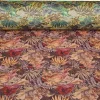 TESSUTO BROCCATO STRETCH FANTASIA TROPICALE COLORI CALDI