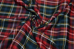 TESSUTO CAMICERIA LEGGERO PURO COTONE TARTAN ROSSO
