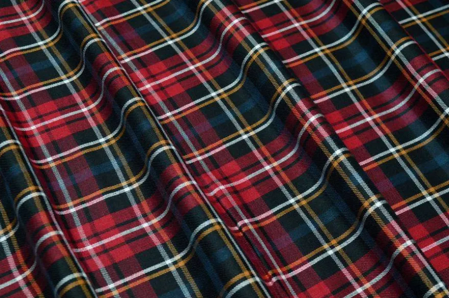 TESSUTO CAMICERIA LEGGERO PURO COTONE TARTAN ROSSO