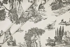 TESSUTO CANVAS MISTO COTONE TOILE DE JOUY GRIGIO