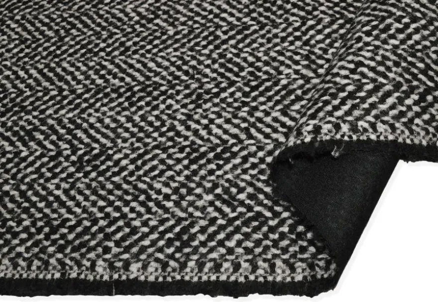 TESSUTO CAPPOTTO ADESIVATO PURA LANA BIANCO NERO