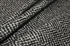TESSUTO CAPPOTTO ADESIVATO PURA LANA BIANCO NERO