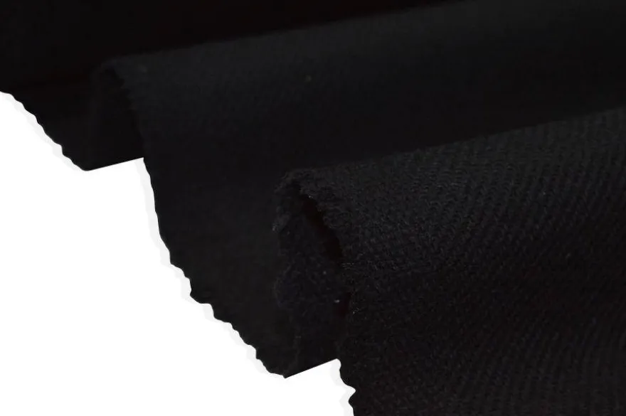TESSUTO CAPPOTTO DOUBLE PURA LANA EFFETTO SHETLAND NERO