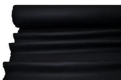 TESSUTO CAPPOTTO DOUBLE PURA LANA EFFETTO SHETLAND NERO