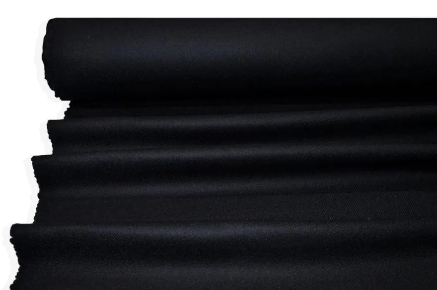 TESSUTO CAPPOTTO DOUBLE PURA LANA EFFETTO SHETLAND NERO