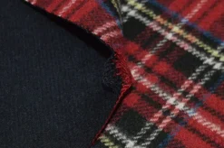 TESSUTO CAPPOTTO DOUBLE PURA LANA TARTAN ROSSO