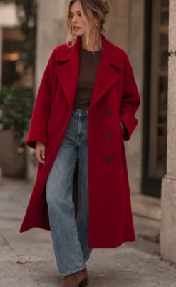 TESSUTO CAPPOTTO DOUBLE PURA LANA ROSSO