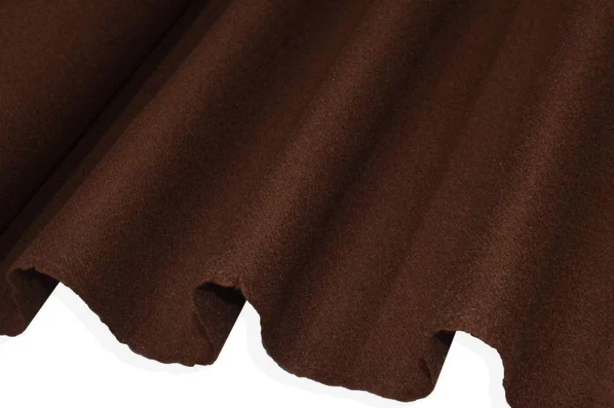 TESSUTO CAPPOTTO DOUBLE PURA LANA MARRONE CALDO
